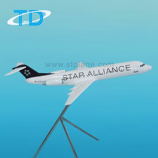 Modelo de exibição de resina de avião civil Star Alliance Fokker 100