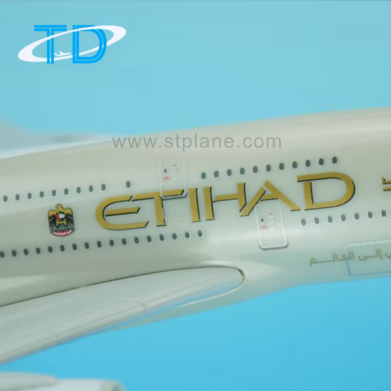 Modelo de avião de plástico Edihad A380 1/200 37cm