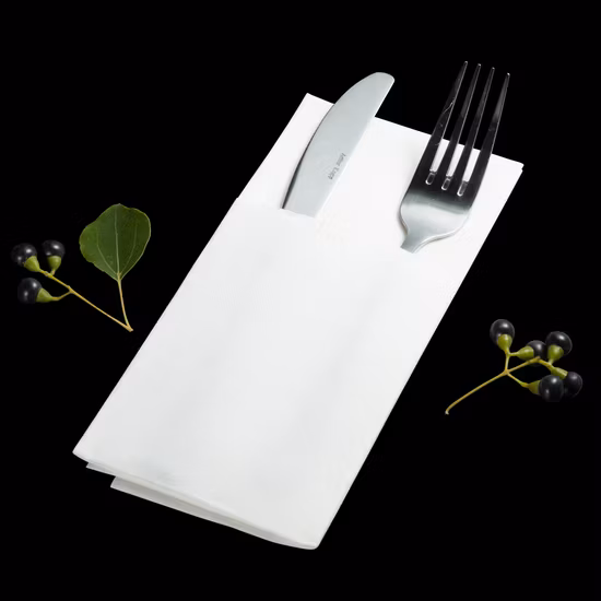 Guardanapo de papel Airlaid decorativo por atacado, guardanapos de tecido/jantar com bolso para talheres